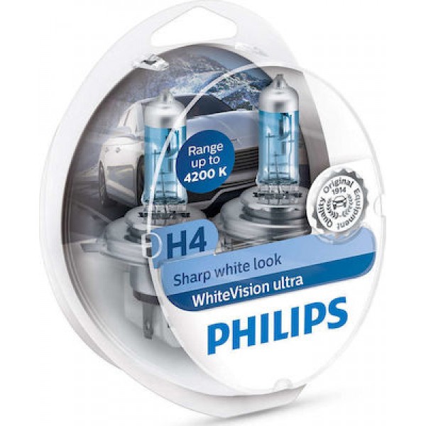 Λάμπες Philips WhiteVision Ultra H4 